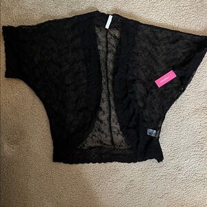 Xhilaration Black Floral Lace Cover-Up